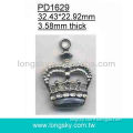 Alloyed crown pendants and charms for garments (#PD1629)